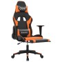 Silla gaming masaje y reposapiés cuero sintético negro naranja en Sillas gaming | Comprar online en Foru.es