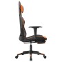 Silla gaming masaje y reposapiés cuero sintético negro naranja en Sillas gaming | Comprar online en Foru.es