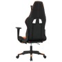 Silla gaming masaje y reposapiés cuero sintético negro naranja en Sillas gaming | Comprar online en Foru.es