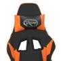 Silla gaming masaje y reposapiés cuero sintético negro naranja en Sillas gaming | Comprar online en Foru.es
