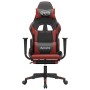 Silla gaming masaje reposapiés cuero sintético negro rojo tinto en Sillas gaming | Comprar online en Foru.es