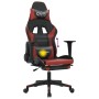 Silla gaming masaje reposapiés cuero sintético negro rojo tinto en Sillas gaming | Comprar online en Foru.es
