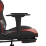 Silla gaming masaje reposapiés cuero sintético negro rojo tinto en Sillas gaming | Comprar online en Foru.es