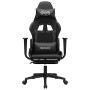Silla gaming de masaje y reposapiés cuero sintético negro en Sillas gaming | Comprar online en Foru.es