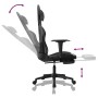Silla gaming de masaje y reposapiés cuero sintético negro en Sillas gaming | Comprar online en Foru.es