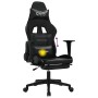 Silla gaming de masaje y reposapiés cuero sintético negro en Sillas gaming | Comprar online en Foru.es