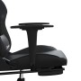 Silla gaming de masaje y reposapiés cuero sintético negro en Sillas gaming | Comprar online en Foru.es
