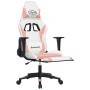 Silla gaming masaje y reposapiés cuero sintético blanco y rosa en Sillas gaming | Comprar online en Foru.es