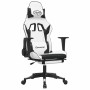 Silla gaming masaje y reposapiés cuero sintético negro blanco en Sillas gaming | Comprar online en Foru.es