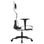 Silla gaming masaje y reposapiés cuero sintético negro blanco en Sillas gaming | Comprar online en Foru.es