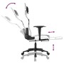 Silla gaming masaje y reposapiés cuero sintético negro blanco en Sillas gaming | Comprar online en Foru.es