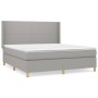 Cama box spring con colchón tela gris claro 180x200 cm de vidaXL, Camas y somieres - Ref: Foro24-3131849, Precio: 644,62 €, D...