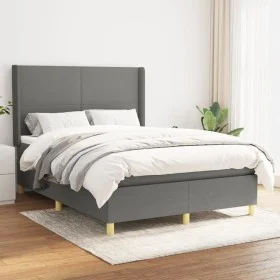 Cama box spring con colchón tela gris oscuro 140x190 cm de vidaXL, Camas y somieres - Ref: Foro24-3131826, Precio: 548,83 €, ...