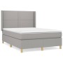 Cama box spring con colchón tela gris claro 140x190 cm de vidaXL, Camas y somieres - Ref: Foro24-3131905, Precio: 494,87 €, D...