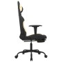 Silla gaming de masaje con reposapiés tela negro y crema en Sillas gaming | Comprar online en Foru.es