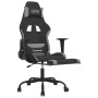 Silla gaming de masaje con reposapiés tela negro y gris claro en Sillas gaming | Comprar online en Foru.es