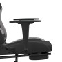 Silla gaming de masaje con reposapiés tela negro y gris claro en Sillas gaming | Comprar online en Foru.es