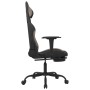 Silla gaming de masaje con reposapiés tela negro y gris taupe en Sillas gaming | Comprar online en Foru.es