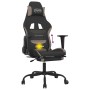 Silla gaming de masaje con reposapiés tela negro y gris taupe en Sillas gaming | Comprar online en Foru.es