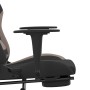 Silla gaming de masaje con reposapiés tela negro y gris taupe en Sillas gaming | Comprar online en Foru.es