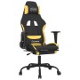 Silla gaming de masaje con reposapiés tela negro y amarillo en Sillas gaming | Comprar online en Foru.es
