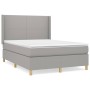Cama box spring con colchón tela gris claro 140x190 cm de vidaXL, Camas y somieres - Ref: Foro24-3131825, Precio: 518,39 €, D...
