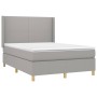 Cama box spring con colchón tela gris claro 140x190 cm de vidaXL, Camas y somieres - Ref: Foro24-3131825, Precio: 518,39 €, D...