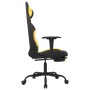 Silla gaming de masaje con reposapiés tela negro y amarillo en Sillas gaming | Comprar online en Foru.es