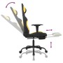 Silla gaming de masaje con reposapiés tela negro y amarillo en Sillas gaming | Comprar online en Foru.es