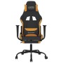 Silla gaming de masaje con reposapiés tela negro y naranja en Sillas gaming | Comprar online en Foru.es