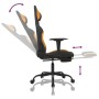 Silla gaming de masaje con reposapiés tela negro y naranja en Sillas gaming | Comprar online en Foru.es