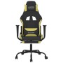 Silla gaming de masaje con reposapiés tela negro y verde claro en Sillas gaming | Comprar online en Foru.es