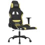 Silla gaming de masaje con reposapiés tela negro y verde claro en Sillas gaming | Comprar online en Foru.es