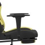 Silla gaming de masaje con reposapiés tela negro y verde claro en Sillas gaming | Comprar online en Foru.es