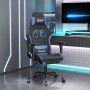 Silla gaming de masaje con reposapiés tela negro y azul en Sillas gaming | Comprar online en Foru.es