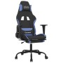 Silla gaming de masaje con reposapiés tela negro y azul en Sillas gaming | Comprar online en Foru.es