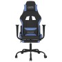 Silla gaming de masaje con reposapiés tela negro y azul en Sillas gaming | Comprar online en Foru.es