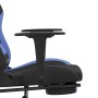 Silla gaming de masaje con reposapiés tela negro y azul en Sillas gaming | Comprar online en Foru.es