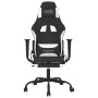Silla gaming de masaje con reposapiés tela negro y blanco en Sillas gaming | Comprar online en Foru.es