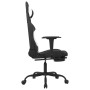 Silla gaming de masaje con reposapiés tela negro y blanco en Sillas gaming | Comprar online en Foru.es