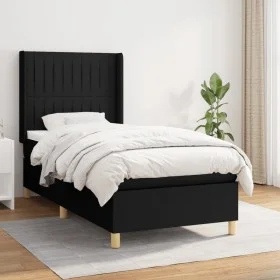 Cama box spring con colchón tela negro 90x200 cm de vidaXL, Camas y somieres - Ref: Foro24-3132123, Precio: 321,48 €, Descuen...