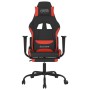 Silla gaming de masaje con reposapiés tela negro y rojo en Sillas gaming | Comprar online en Foru.es
