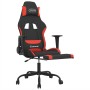 Silla gaming de masaje con reposapiés tela negro y rojo en Sillas gaming | Comprar online en Foru.es