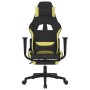 Silla gaming de masaje con reposapiés tela negro y verde claro en Sillas gaming | Comprar online en Foru.es