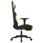 Silla gaming de masaje con reposapiés tela negro y verde claro en Sillas gaming | Comprar online en Foru.es