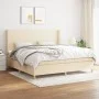 Box spring bed with cream fabric mattress 200x200 cm by vidaXL, Beds and slatted bases - Ref: Foro24-3131862, Price: 639,86 €...