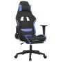 Silla gaming de masaje con reposapiés tela negro y azul en Sillas gaming | Comprar online en Foru.es