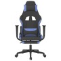 Silla gaming de masaje con reposapiés tela negro y azul en Sillas gaming | Comprar online en Foru.es