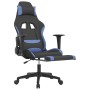 Silla gaming de masaje con reposapiés tela negro y azul en Sillas gaming | Comprar online en Foru.es