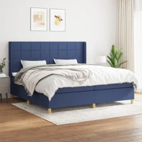 Box spring bed with blue fabric mattress 200x200 cm by vidaXL, Beds and slatted bases - Ref: Foro24-3132023, Price: 659,53 €,...